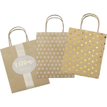 Folia Papiertüten groß, Weihnachten, Kraftpapier, 12 Stück
