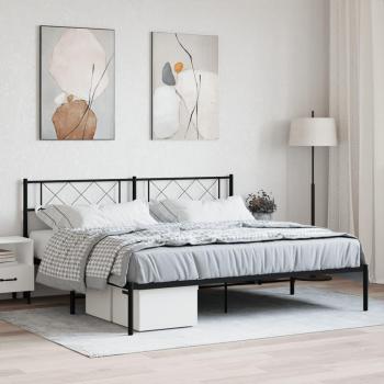 Meuble chambre à coucher : cadre de lit noir 183×213 cm – sans matelas
