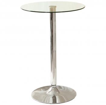 Modern Chrome‑Base Glass Bar Dining Table
