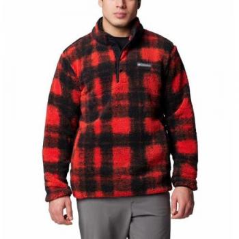 Herren-Fleece Columbia Rugged Ridge Half Snap – Rote & Schwarze Variante, M