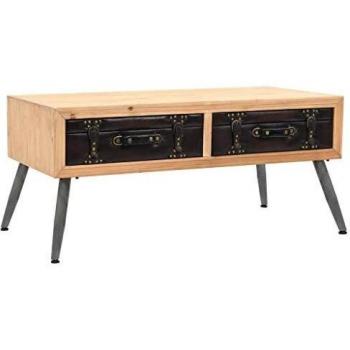 Coffee Table Solid Fir Wood vidaXL 115x55x50 cm