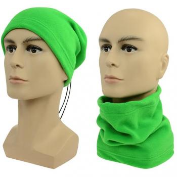 Zelený multifunkční fleece šátek