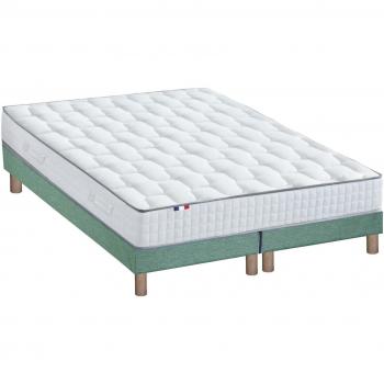 Sommier Vert Céladon avec Matelas Ressorts Cosmos – 2×80x200 cm
