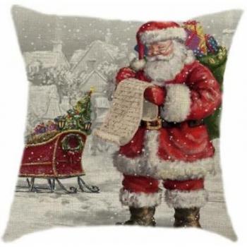 Christmas Tree Santa Claus Moose Throw Cushion Cover