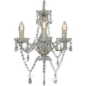 VidaXL Lampadario con Cristalli Bianco 3 E14