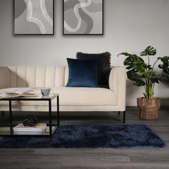 Navy Shaggy Area Rug 5cm Pile