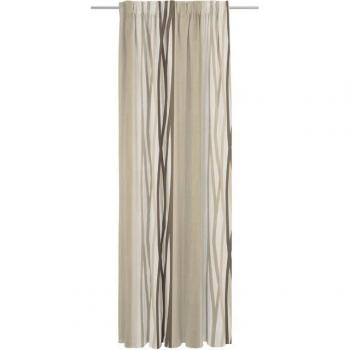 Wirth Vorhang Brooklyn, Jacquard, braun, B:142cm H:145cm