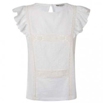 Camiseta Nina con Volantes y Detalles Calados Pepe Jeans