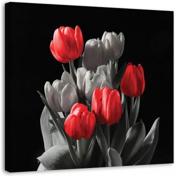 Toile Éclatante – Bouquet de Tulipes à Couleur Rouge