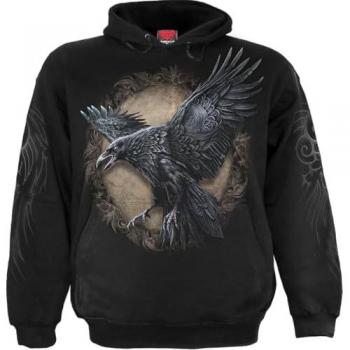 Raven Wise Spiral Kapuzenpulli für Herren, Schwarz, Größe L