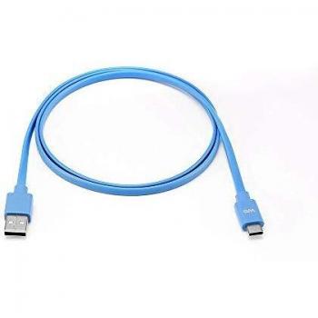 USB‑C a USB Piatto 1m – Per Samsung S8/S9/S10, MacBook Pro, Pixel/Chromebook, Huawei P20/P30/Xiaomi (Blu)