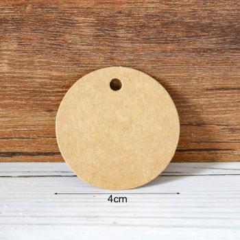 100pcs 3-5cm Round Kraft Paper Tags Blank for Shoes and Bags