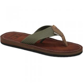 Barbour Toeman Olivengrüne Flip‑Flops für den Strand