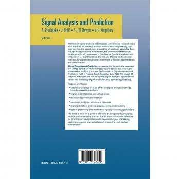 Signal Analysis & Prediction, Applied and Numerical Harmonic Analysis Series