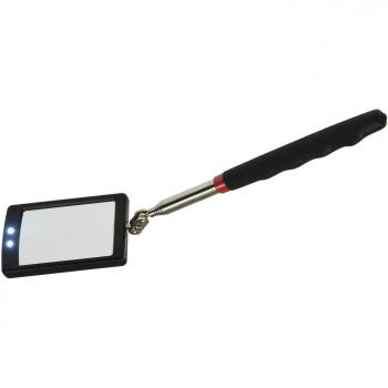 ChiliTec Teleskop Spiegel mit LED Beleuchtung Gesamtlänge 28-88cm, Spiegel 65x40mm