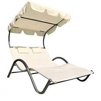 Lettino prendisole Garden Sun con tetto orientabile 205x138x150