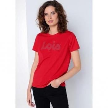 Camiseta Lois Jeans mujer manga corta puff print