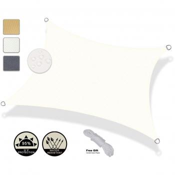 Toldo Vela Rectangular 2x4m AXT SHADE Impermeable para Patio y Jardín Crema