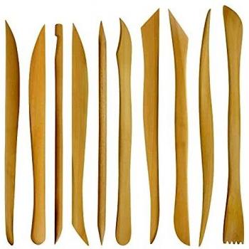 Kurtzy Modellierwerkzeug aus Holz für Bastelprojekte, 10er Pack