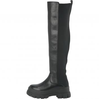 Buffalo Damen Stiefel Aspha Over mit elastischen Einsätzen, Schwarz, Größe 36