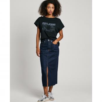 Falda Midi de Algodón con Abertura Pepe Jeans