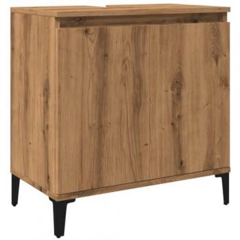Armoire lavabo vidaXL – Chêne artisanal 58 × 33 × 60 cm, construction en bois d'ingénierie