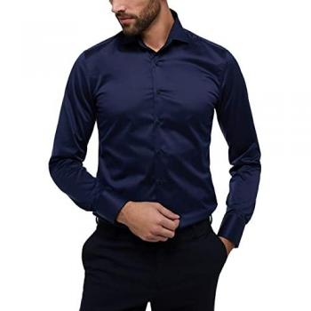Eterna Langarmhemd Slim Fit, Größe 39, Marine