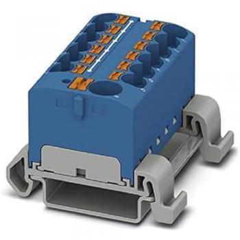 Bloque de distribución PTFIX 10/12X4-NS35A BU 13 vías 32A 800 V