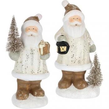 Keramische Nikolaus Figuren, 2er Set für die Weihnachtszeit
