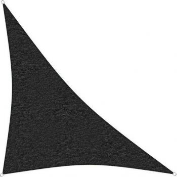 Terrassen‑Sonnenschutz 5 × 5 × 7 m – Schwarzes Dreieck mit Windschutz