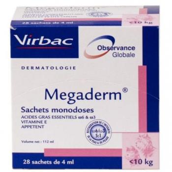 MEGADERM Bte/28 Régime Spécial Dermatose + Dépilatoire pour Chien Supérieur à 10 kg