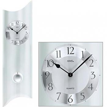 AMS Wanduhr, Quarz, Holz, 86 x 32 x 13 cm