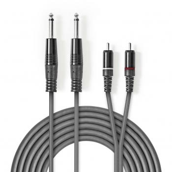Nedis COTH23320GY30 cable de audio estéreo 3 m 2 x 6,35mm 2 x RCA Gris