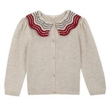 Chaqueta de Punto Colorida y Cuello Alto
