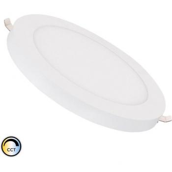 EfectoBeam 18W LED Downlight – CCT Selezionabile, foro variabile Ø75‑210 mm, cornice in alluminio dorato