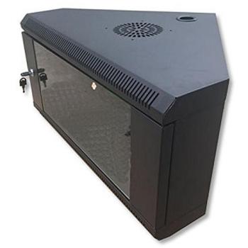 Rack Angolare Techly 19U – 9U, Porta Vetro Nera
