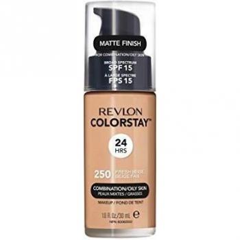 Revlon ColorStay Langanhaltende Mattierende Basis – 30 ml, für fettige & Mischhaut, Farbe 250 Fresh Beige