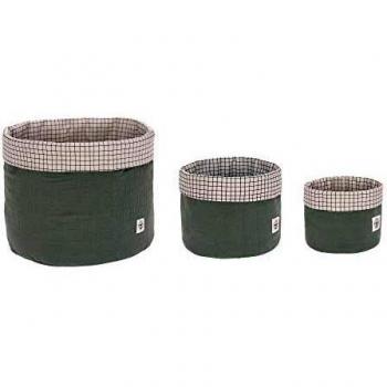 LÄSSIG Bio-Baumwolle Aufbewahrungskörbe 3er-Set, mint