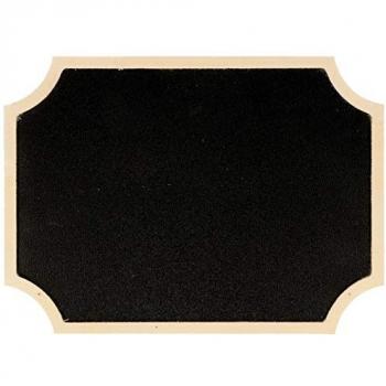 Etichetta Lavagna Nera con Bordo in Legno 15 x 11 cm