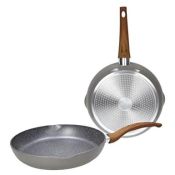 Set Padella Grigia 24 cm + 28 cm in Alluminio, Due Unità