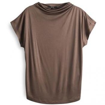 Someday T-Shirt aus Viskose mit Rundhalsausschnitt Modell “Kisanie” in Taupe, Größe 42 – Frauen