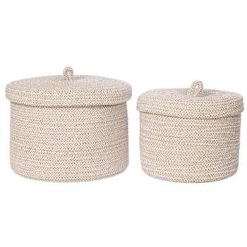 Paniers Ronds en Coton Beige