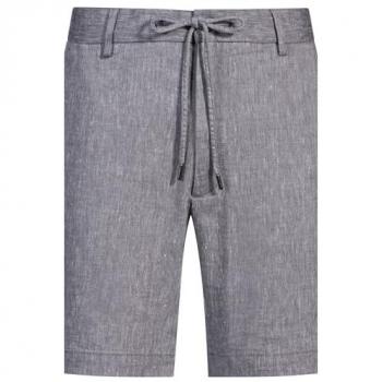 Regular Tapered Fit Shorts mit Tunnelzug Modell 'Kane' – BOSS Black Herren Shorts blau Leinen