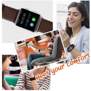 Ersatz-Uhrenarmband aus Kalbsleder – Passend zu iWatch Serie 1, 42 mm, Braun