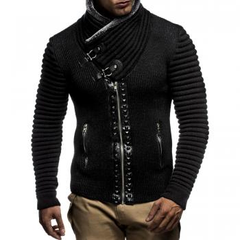 Leif Nelson Herren Pulli – Slim Fit, Schalkragen, Winterfreizeit-Style, X‑Large