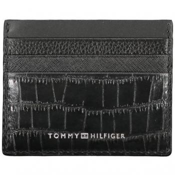 Black Portacard Contrast Logo Wallet for Men by Tommy Hilfiger