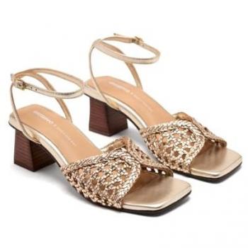 Sandalias Burnside de Piel Trenzada y Tacón