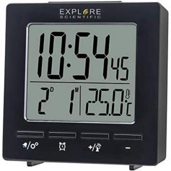 EXPLORE OROLOGIO SVEGLIA RDC-1005 BLACK radiocontrollato,sveglia, temperatura, calendario,doppio all