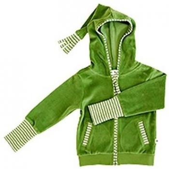 Leela Cotton Baby Nicky-Kapuzenjacke, Bio-Baumwolle, waldgrün, Gr. 62/68