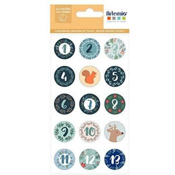 Woodland Holiday Stickers for Advent Calendar – Artemio Red Round Set (2 Sheets)
